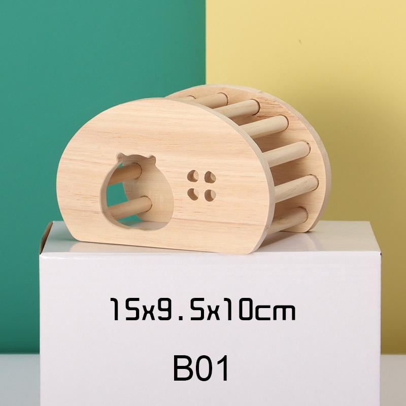 

Hamster Hiding House Wooden Bridge Climbing Ladder for Guinea Pigs Rats Small Animals Cage Landscaping Decoration Accessories