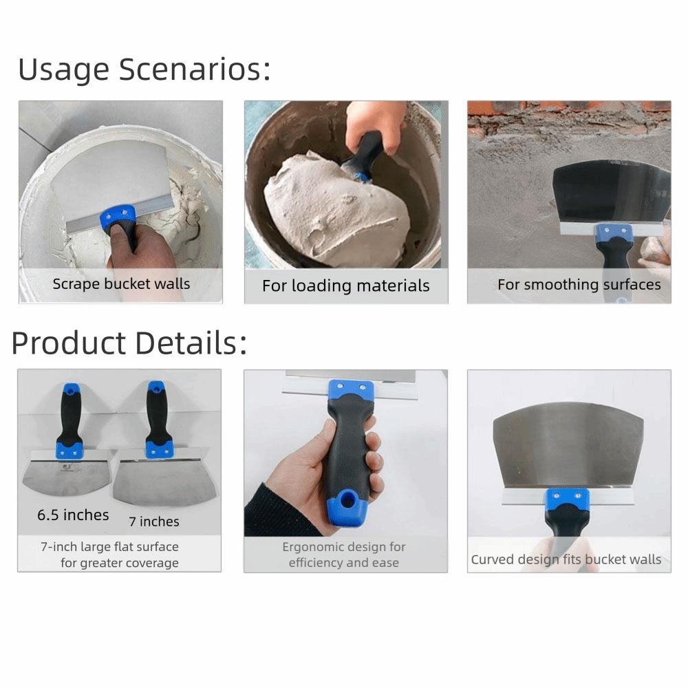 Hand Tool Stainless Steel Paint Scraper Portable Comfortable Grip Wall Paint Shovel Putty Multi-porpose Ergonomic Handle