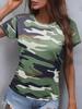 Afwerirc Women'S Outdoor Camouflage Short Sleeve T-Shirt. Spring And Summer Casual Short Sleeve T-Shirt. Shirt. Women'S T-Shirt. Women'S Comfortable B