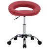 Rolling Work Stool In Burgundy Artificial Leather