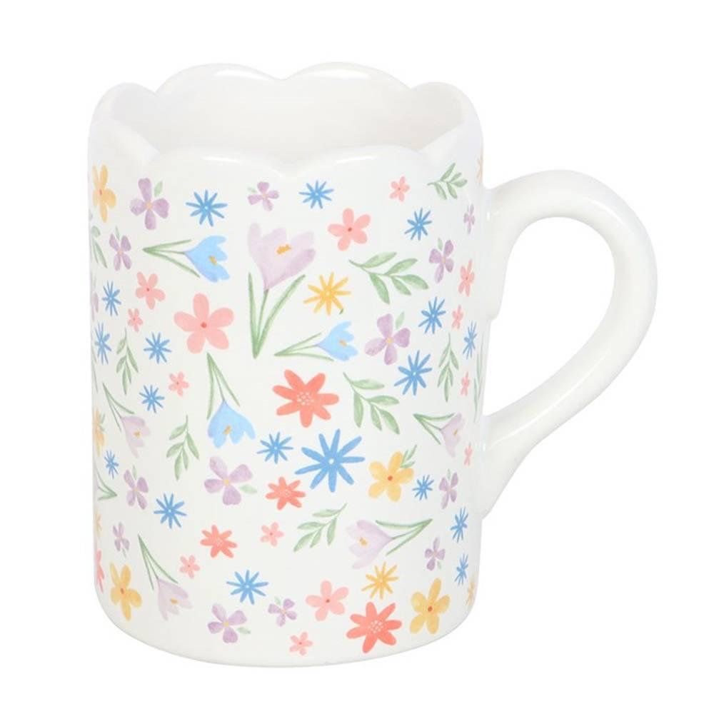 Something Different Spring Floral Scalloped Mug