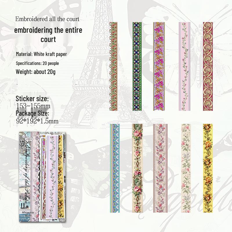 Ancient Style Laser PET Waterproof Tape and Flowing Sand Stickers for DIY Journals and Background Decorations