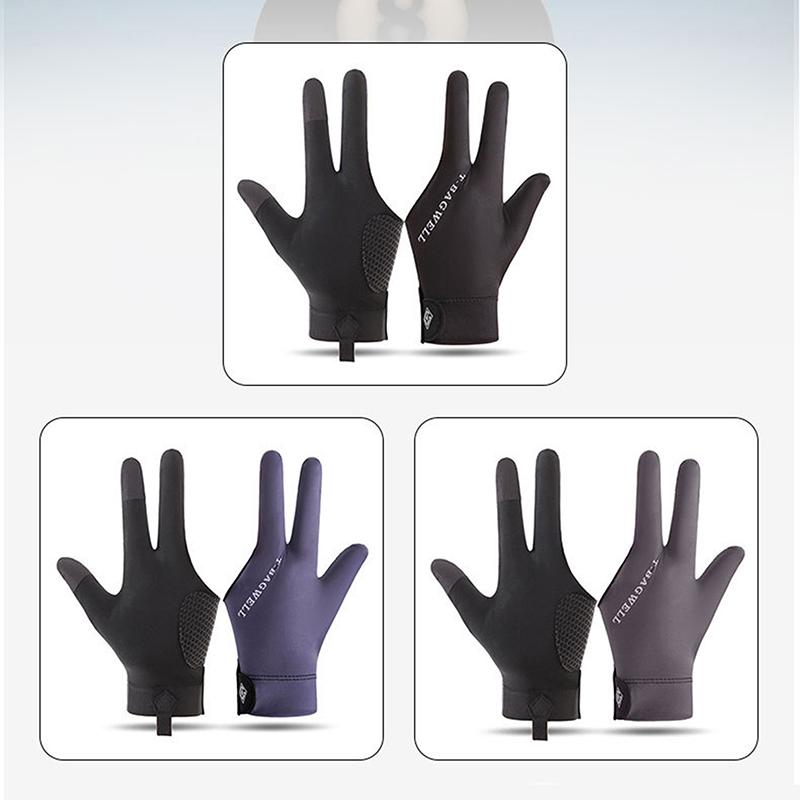 1Pc Left Hand Billiards Glove Three Finger Snooker Billiard Glove Non Slip Stickers Elasticity Billiard Training Gloves