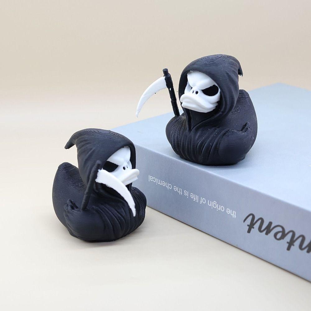 3D Printed Halloween Duck Anime Figure PLA Grim Reaper Duck Ornament  Children Girls Boys