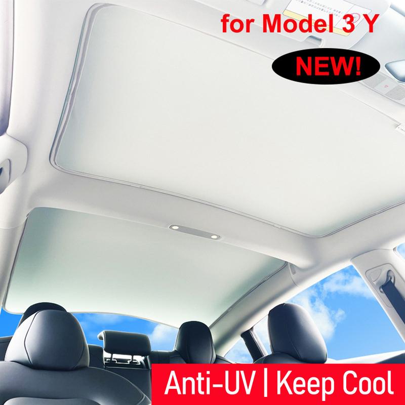 Sun Shades For Tesla Model Y Juniper LAUNCH Model 3 Highland 2025 2026 Ice Cloth Buckle Sun Glass Front Rear Sunroof Skylight