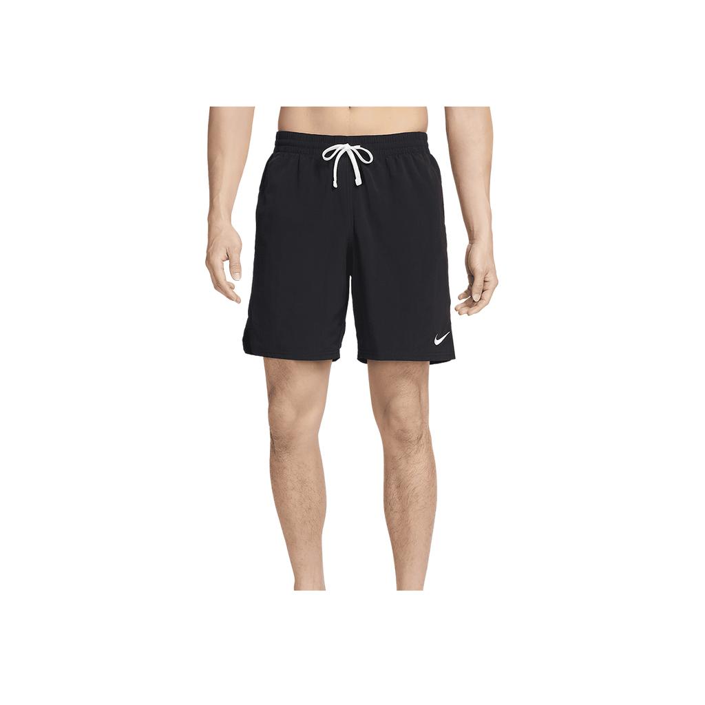 Nike Swim Logo Comfortable Mid Waist Drawstring Casual Beach Shorts Men Shorts Black White FZ6259-010