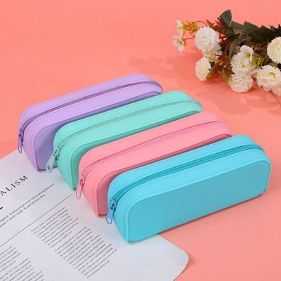 Large Capacity Pen Bag Silicone Stationery Bag Creative Pencil Case  Student