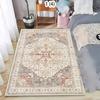 Distressed Oriental Floral Rug Non Slip Bathroom Door Mat Washable Carpet Floormat for Living Room Kidsroom Entryway Boho Retro