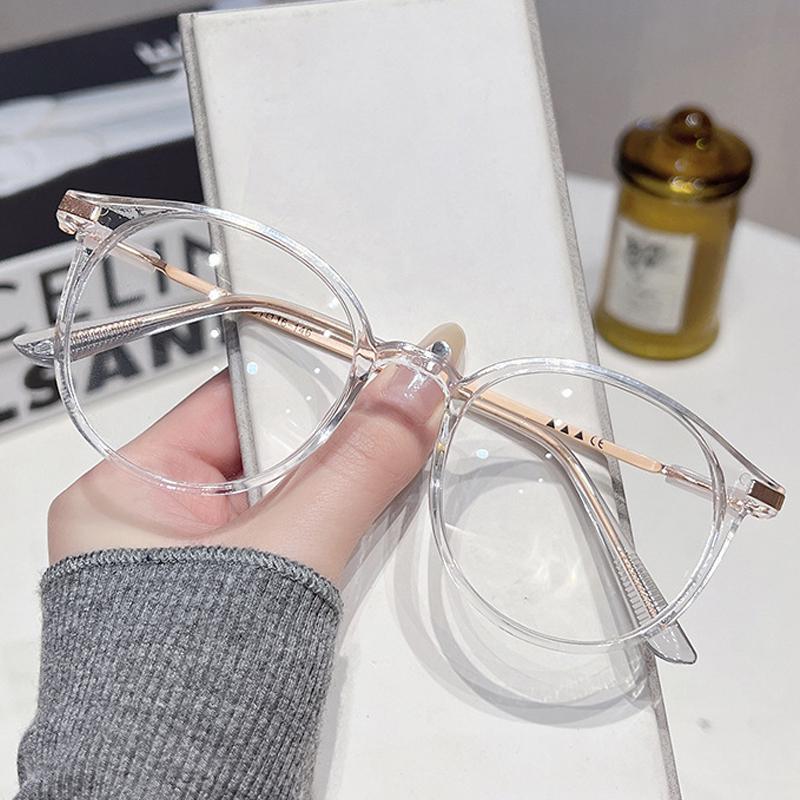 Transparent Computer Glasses Frame Women Men Anti Blue Light  EyeGlasses Retro Round Blackout Spectacles Optical Lenses Eyewear