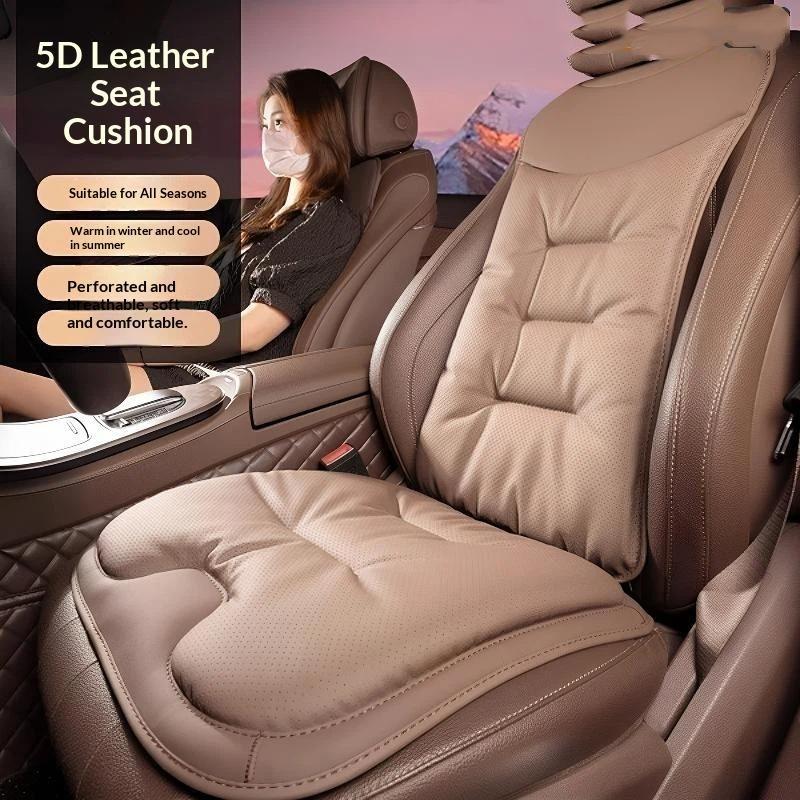 Funda de Cojín Universal Antideslizante para Asiento de Coche de Cuero Nappa Transpirable para Cintura Asiento Uso en Todas las Estaciones Accesorios para Automóvil