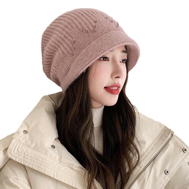 Autumn and winter hats men's and women's fashion bag head stacking hat warm confinement hat single-layer pullover hat knitted wool