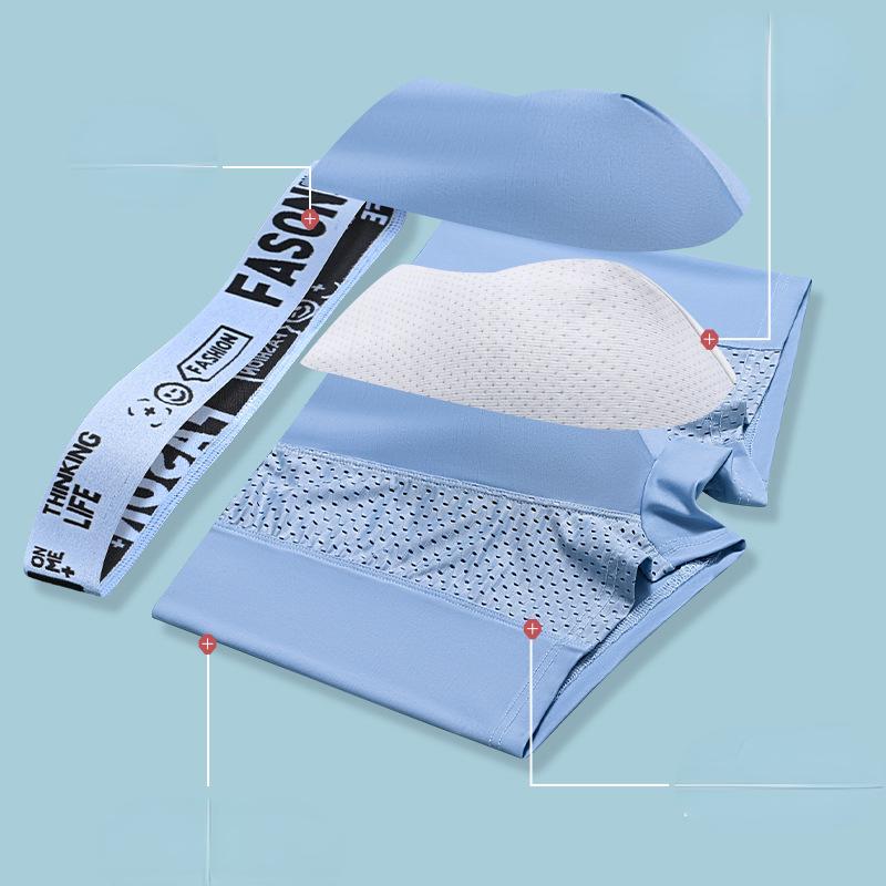 Men's Panties Boxers Men Underwear Boxershorts Men Ropa Interior Hombre Calzoncillos Breathable Mesh Ice Silk Men's Boxer Shorts