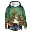 Women's Fashion Long Sleeve Christmas Print Loose Hooded Sweatshirt Top