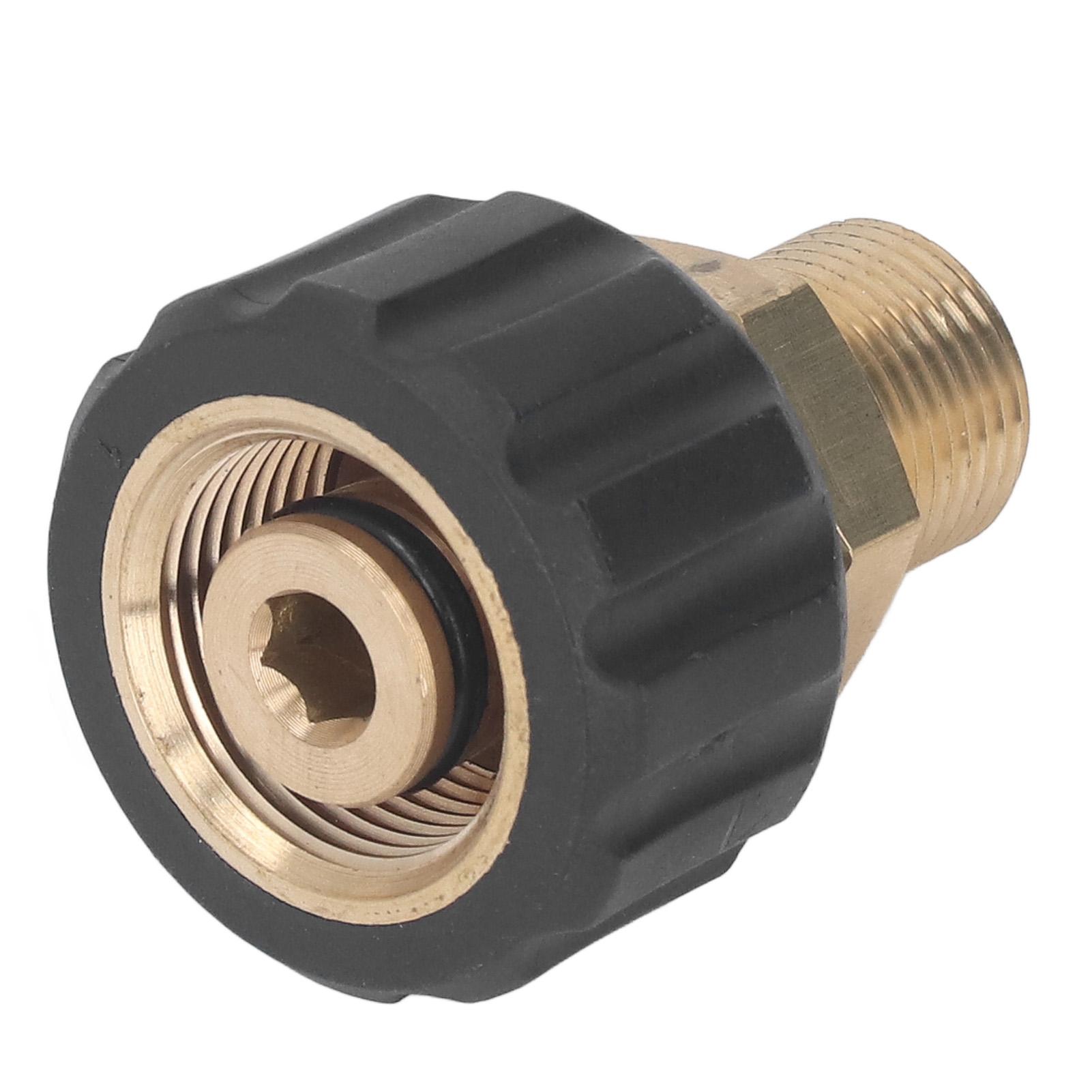 Pressure Washer Adapter Gun Hose Connector 5000PSI Replacement Parts Accessories Male G3/8 to Female M22 14mm brass+rubber