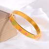 Titanium Steel Bracelet Open Pattern Enamel Oil Drop Light Luxury Bracelet for Women