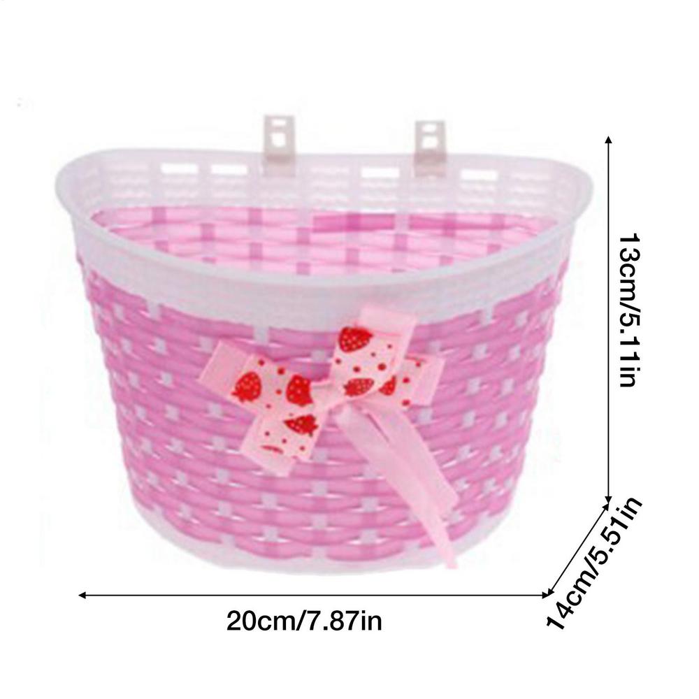 

Bike Basket With Handlebar Grips And Tassels Streamers Boys Girls Mountain Road Bike Cycling Equipment Bicycle Accessory рожевий