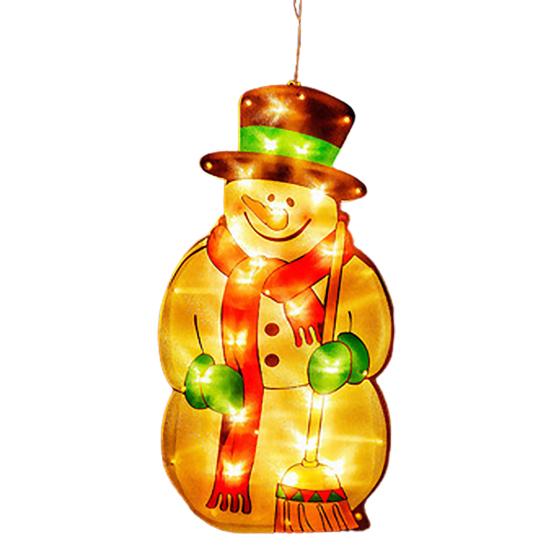 

Светодиодная лампа на присоске на батарейках, украшение для рождественской елки, многоразовое рождественское украшение в форме Санта-Клауса, снеговика, лампа на присоске, декор окна, праздничные атрибуты B