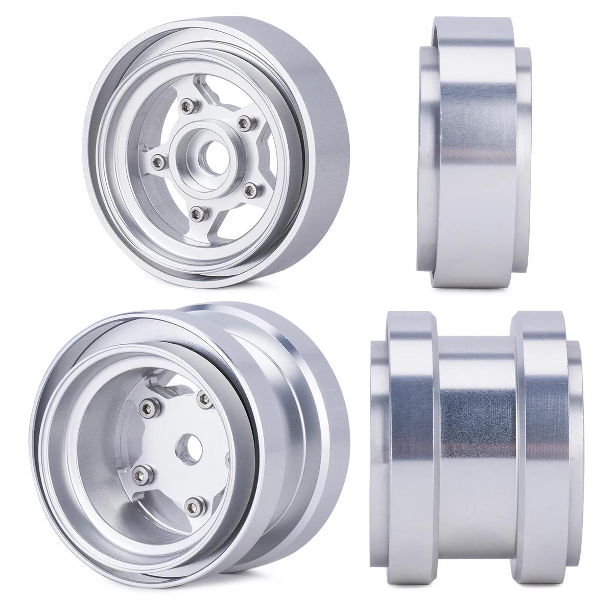 

4 Pcs CNC Aluminum Beadlock Wheel Rim Hub for Tamiya Frog Sand Scorcher Grasshopper Hornet 1/10 Buggy Car Upgrade Parts срібний
