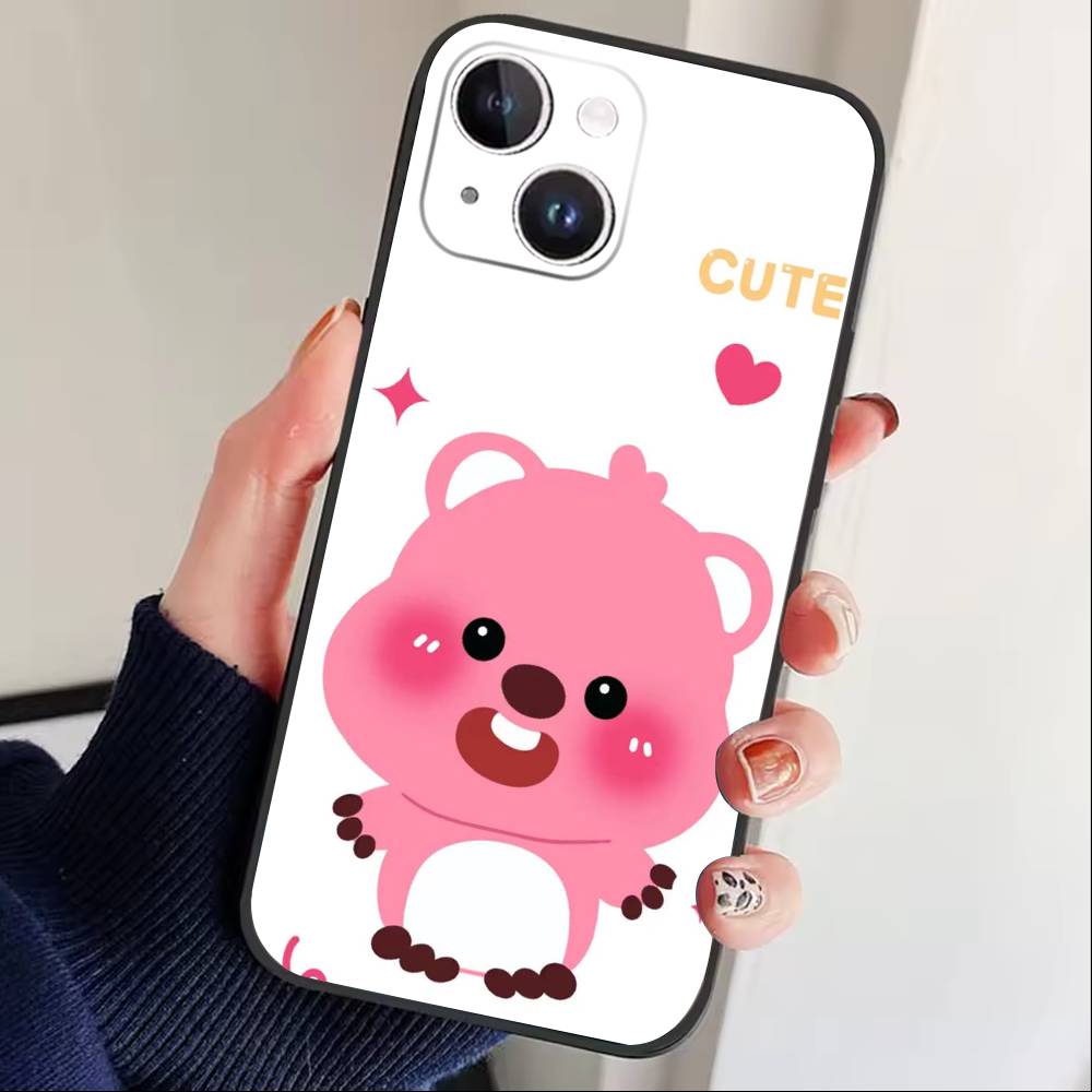 Süße Cartoon L-loopy Handyhülle Für iPhone 16,15,14,13,12,17,Pro Max,Plus Silikon Schwarze Hülle