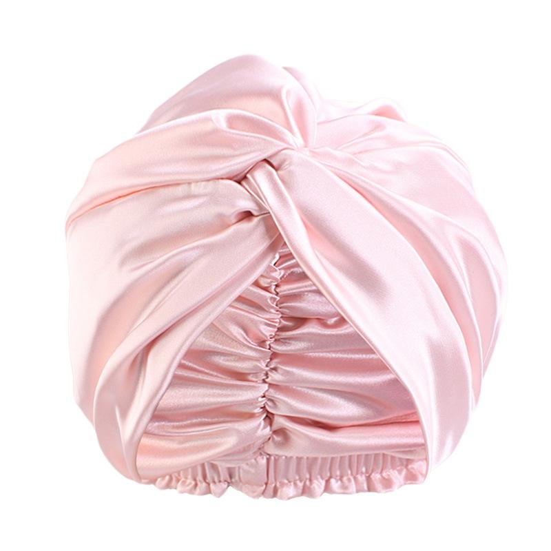 Cappellino da Notte a Doppio Strato in Seta Sintetica, Cuffia a Nodo Intrecciato, Cuffia da Doccia, Foulard per Bellezza e Trucco, Fascia per Capelli