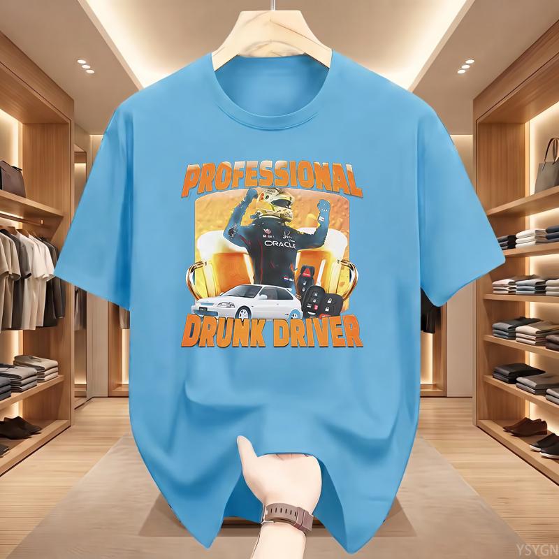 Professional Drunk Driver T-Shirt Men Drinking and Driving Tee Funny Beer Graphic Tees Party Clothes T Shirt Tops