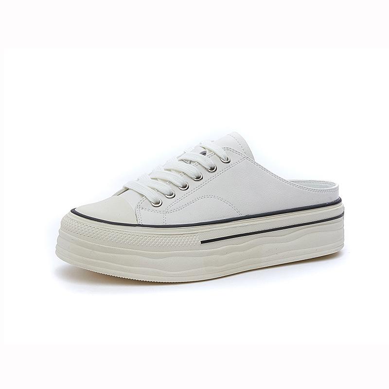 

2025 new half-slippers women s summer casual versatile thick-soled explosion outer wear bag head white shoes women s lightness 40 бежевый