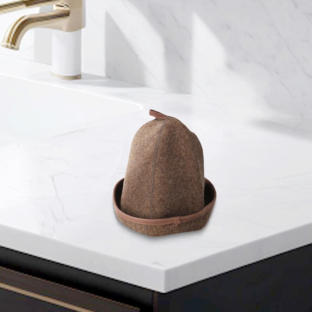 Felt Sauna Cap Heat Resistant Shower Cap Portable Sauna Hat 3mm Thick Material
