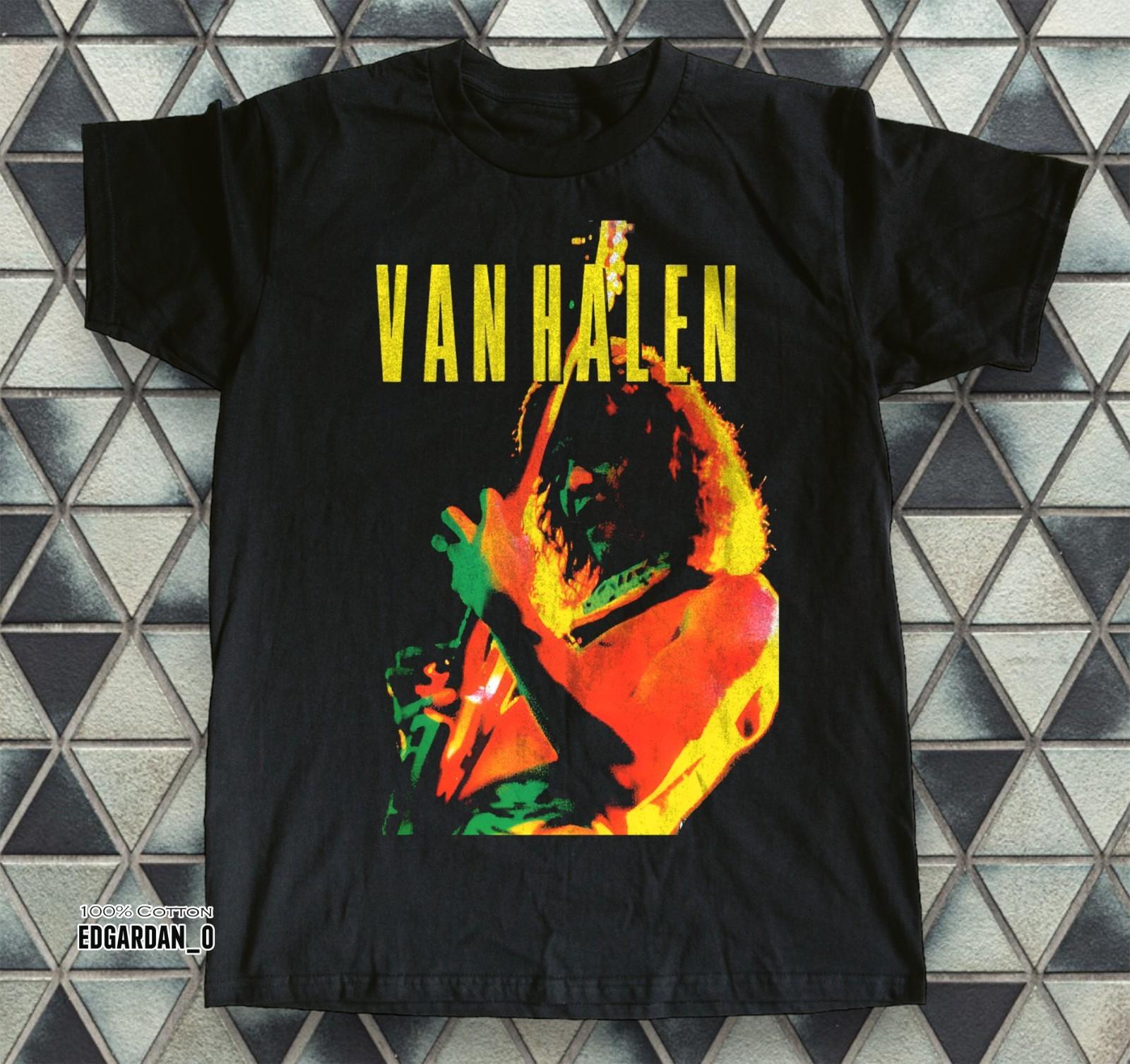 Eddie Van Halen Guitarist Heavy Cotton Black Unisex T-shirt Size S-5XL XL