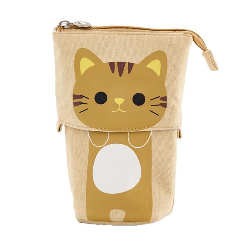 Retractable Pencil Case Kawaii Diy Printed Pen Case Large Capacity Pen Holder Stationery Storage Pencil Bag