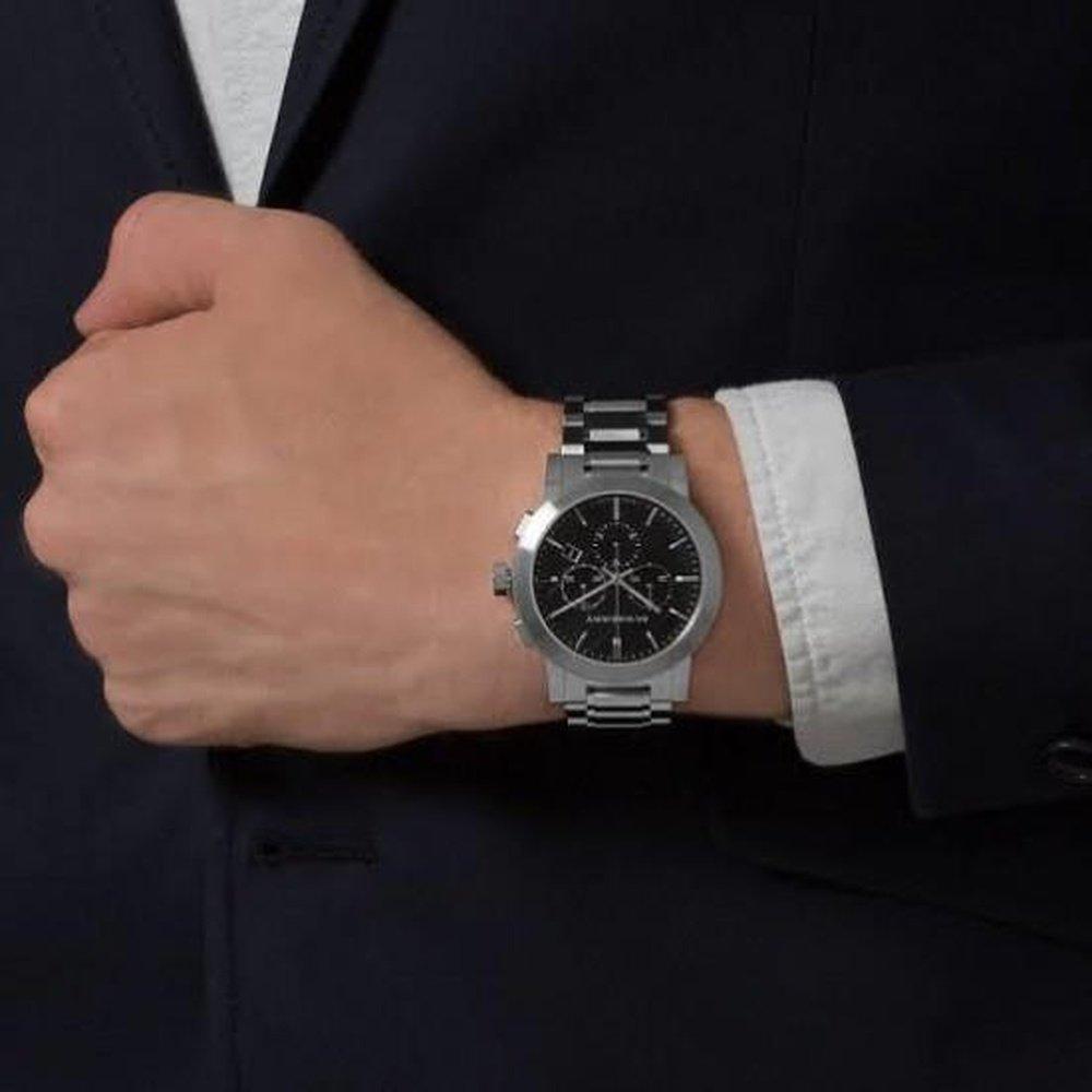 Burberry Orologio da uomo BU9351 Cronografo Quadrante Nero Acciaio Inossidabile