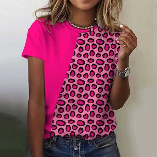 Sexy and Fashionable Leopard Print Casual Short Sleeved Street Women's T-shirts