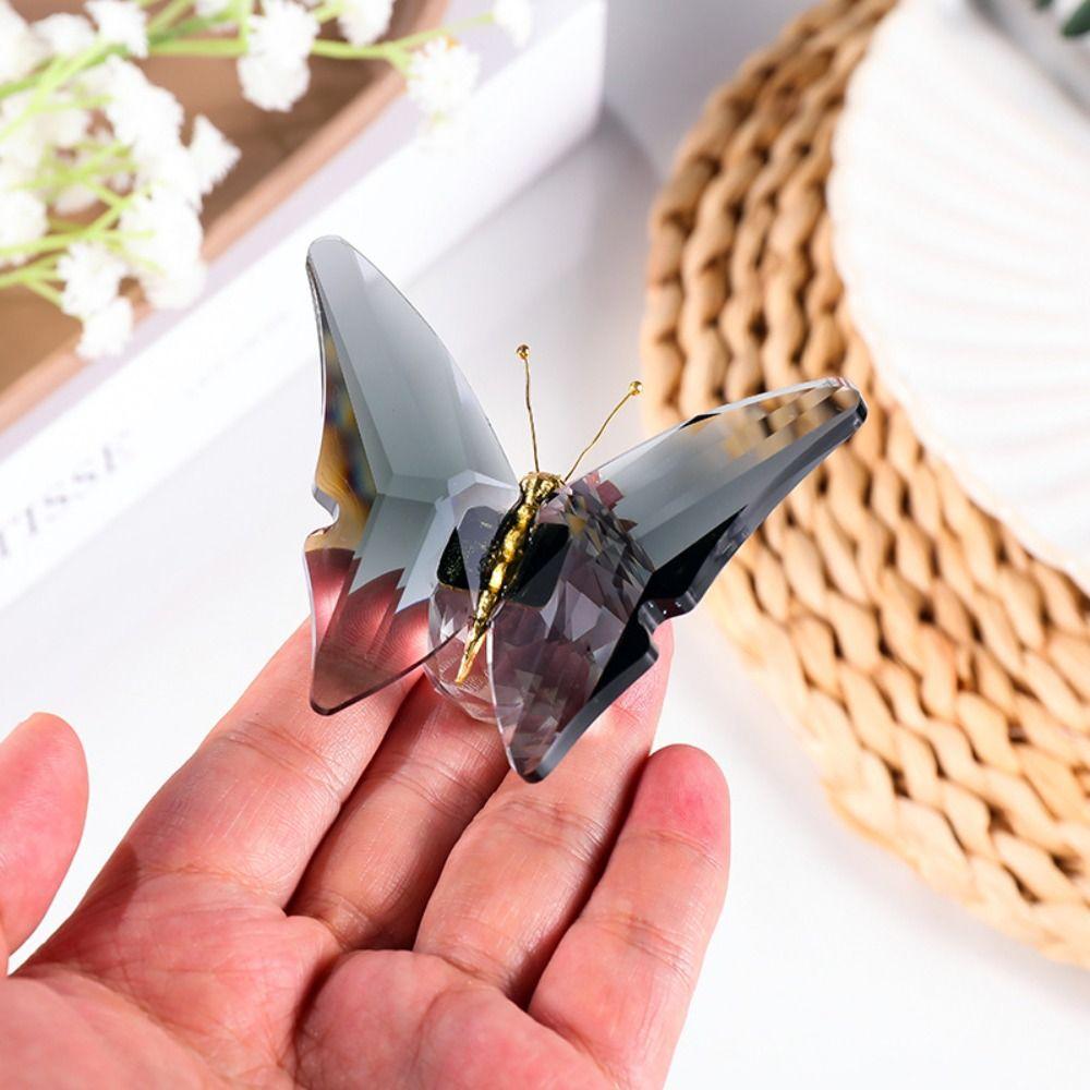 Color Butterfly Butterfly Ornaments Shimmering Finish Crystal Butterfly Craft Desk Decoration