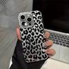 Korean Ins Stylish Leopard Print Texture Feather Yarn Phone For iPhone 16 17 Air 15 14 13 12 11 ProMax Shockproof Soft Case