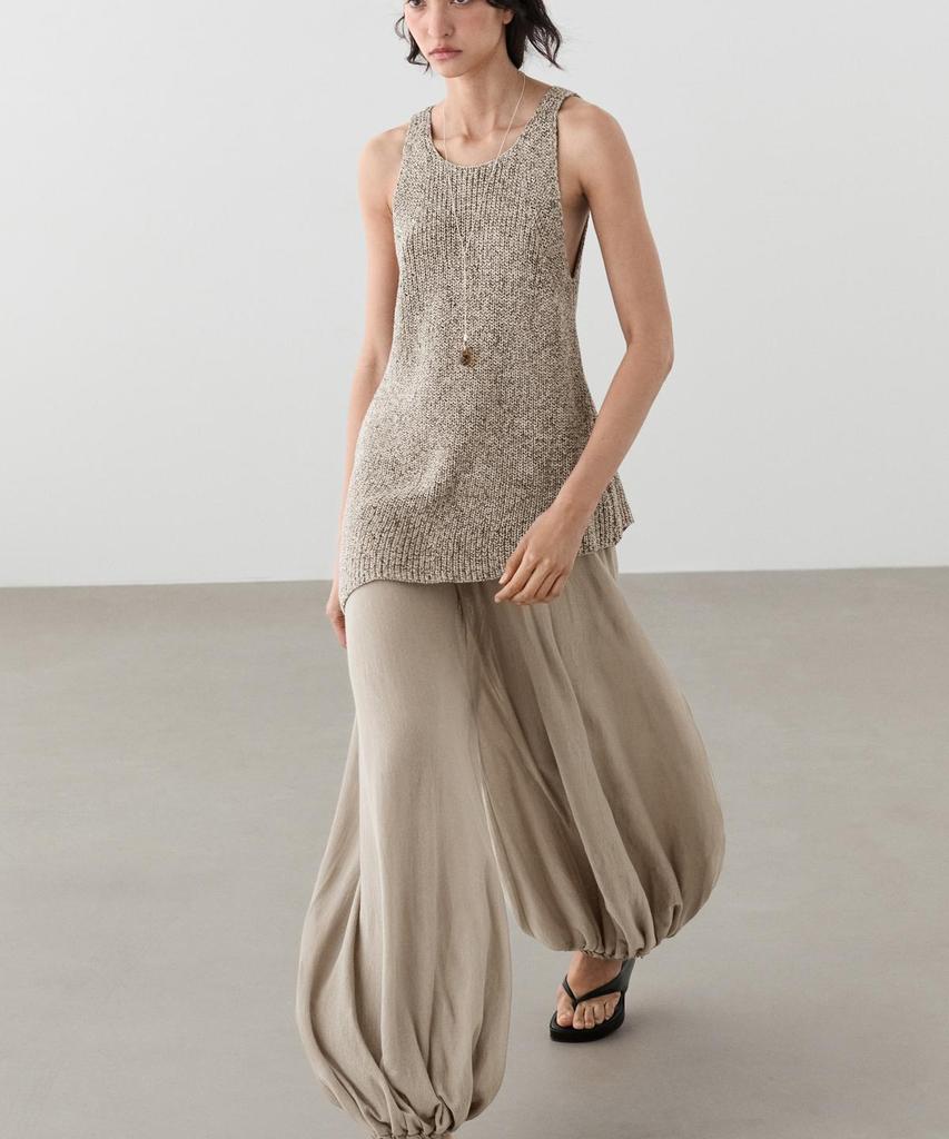 Masimodutti Wide Waistband Sarouel Pants