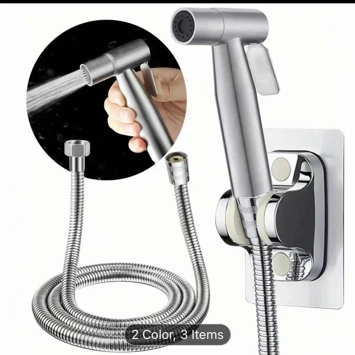 

Ручний розпилювач для біде з нержавіючої сталі, портативний кран для біде з душовим шлангом 1,5 м і тримачем для ванної кімнати B