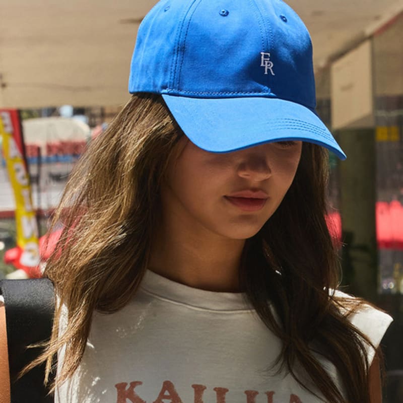 

ERER Embroidered S-ER Logo Artwork Baseball Cap Blue F