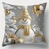 MultiScene Christmas Pillow Cover Gold Fawn Santa Claus Pattern Handmade Style Sofa Home Decoration Gift