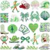 Green Theme Embroidered Cloth Sticker Summer Surf Girl Patch Sticker Bag Decoration Denim Crab Embroidery Label Ironing