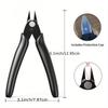 2pcs Precision Flush Cut Nippers - 5" Stainless Steel Wire Cutters with Black Plastic Handles for Jewelry, 3D Printing & Zip Tie Removal