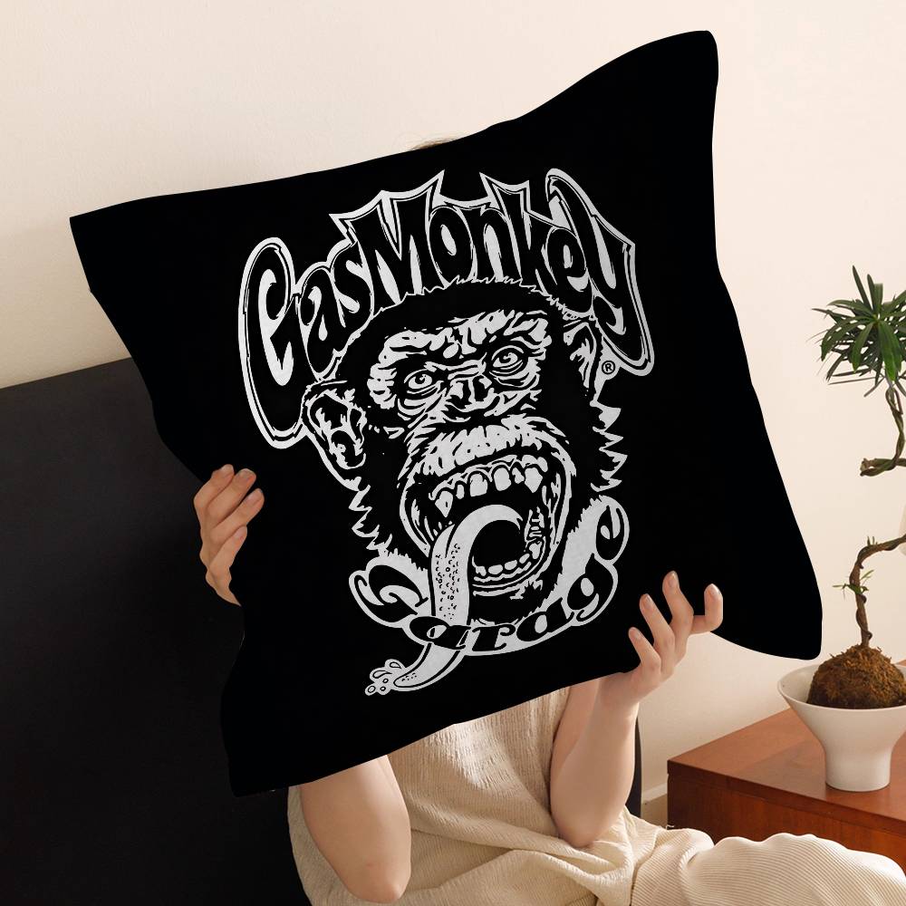 Gas Monkey Garage Logo Personalized Pillow Cover Kids Bedroom Wild Party Decor Pillowcase Kid Birthday Shower Gift