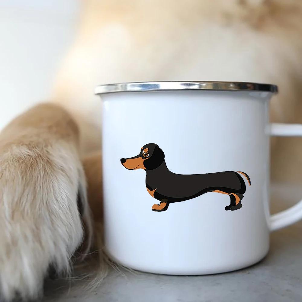 Emaille-Kaffeetasse mit der Aufschrift „I Love Dackel Dog“, für Camping, Picknick, Lagerfeuer, Party, Bier, Saft, Cola, Tassen für die Reise im Freien, Kakao, Wasserbecher