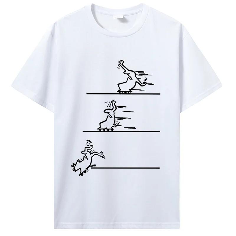 

Skateboard La Linea T Shirt Classic Fashion Men Cotton O-neck Tshirt Hip Hop Tees Streetwear Harajuku S