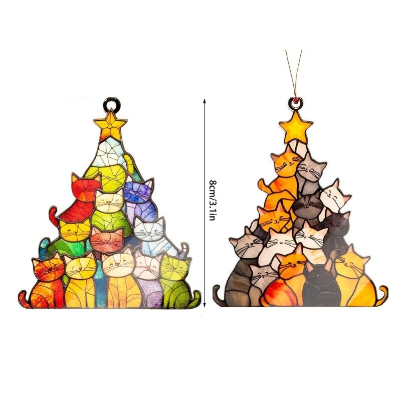 Durable Acrylic Cats Shape Pendant with Vibranted Paint for Festival Home Decors and Wall Hanging Application