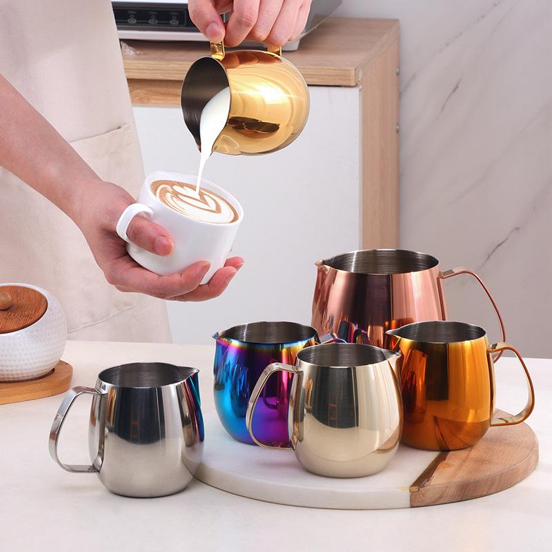 10oz Stainless Steel Milk Frothing Pitcher – 300ml Precision Spout for Latte Art, Barista-Grade Steaming Jug, Coffee Accessories