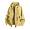 Frühlings Trendiger Berg Windbreaker Jacke Damen Leicht Gelb Zitronenfarben Outdoor Wanderjacke Unisex