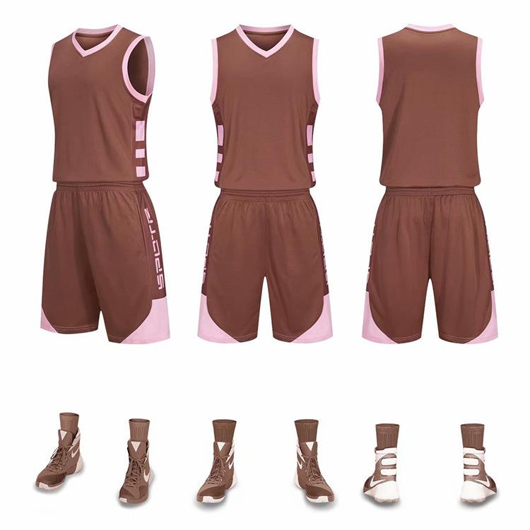 

Basketball Suit Men S And Children S Jerseys Printing Group Buying College Sports Games Adult Training Clothes Vest Team Clothes 5XL/190 темно-коричневого кольору