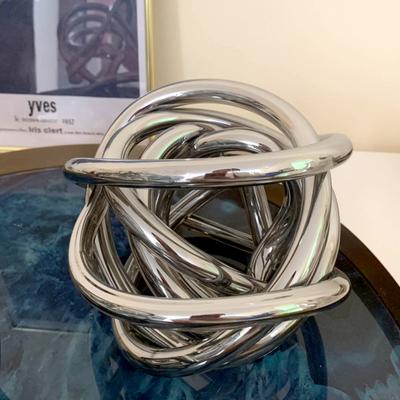 Silberne Glaskugel Gewickelte Spule Ausgehöhlte Wollkugel Handgefertigte Geometrische Kugel Dekorative Figuren Heimdeko Zubehör