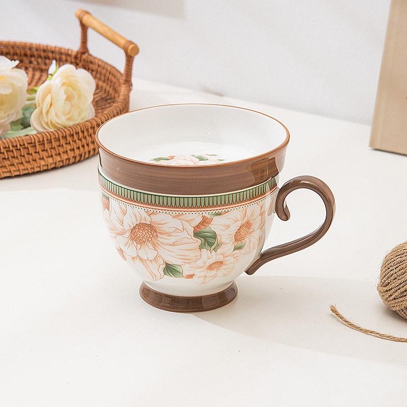 

Камелія Велика Місткість Керамічна Чашка для Сніданку Молока Вівсянки Пасторальний Стиль з Керамічною Кавовою Чашкою з Маркуванням Дім Сам 500ml темно-коричневого кольору