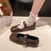Soft-soled grandma shoes women's shoes spring new versatile one-word with low heel shallow mouth Mary Jane single shoes
