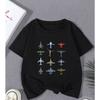 Young Boy Toy Airplane Print Fashionable Casual T-shirt Soft Comfortable Summer Kid Round Neck Short Sleeve T-shirt Clothing